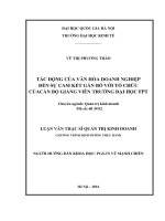 Tác động của văn hóa doanh nghiệp đến sự cam kết gắn bó với tổ chức của cán bộ giảng viên trường đại học FPT