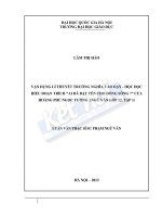 Vận dụng lý thuyết trường nghĩa dạy học đọc hiểu đoạn trích Ai đã đặt tên cho dòng sông của Hoàng Phủ Ngọc Tường