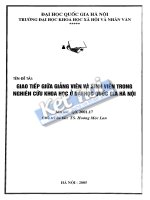 Giao tiếp giữa giảng viên và sinh viên trong nghiên cứu khoa học ở đại học quốc gia Hà Nội