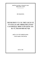 Thành phần và cấu trúc quần xã Ve giáp (Acari Oribatida) ở đai cao khí hậu 900m Vườn Quốc gia Ba Vì, Thành phố Hà Nội (LV tốt nghiệp)