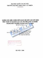 Nghiên cứu hiệu chỉnh mối quan hệ giữa các mô hình tính toán và dự báo sự lan truyền chất ô nhiễm trong môi trường không khí ở Hà Nội