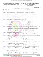 ĐỀ THI THỬ TOÁN 2017 CHUYÊN KÈM GIẢI CHI TIẾT