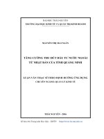 Tăng cường thu hút đầu tư nước ngoài từ Nhật Bản của tỉnh Quảng Ninh (LV thạc sĩ))
