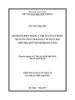 Đánh giá hiện trạng và đề xuất giải pháp quản lý chất thải rắn y tế nguy hại trên địa bàn thành phố Đà Nẵng