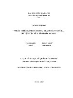 Phát triển kinh tế trang trại chăn nuôi tại huyện Tân Yên, tỉnh Bắc Giang