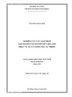 Nghiên cứu các giải pháp tạo nguồn tài nguyên dữ liệu lớn phục vụ xử lý ngôn ngữ tự nhiê