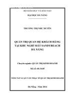 Quản trị quan hệ khách hàng tại Khu nghỉ mát Sandybeach Đà Nẵng