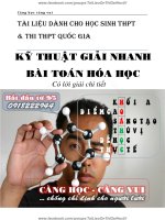 KI THUAT GIAI NHANH BAI TOAN HOA HOC CO GIAI CHI TIET