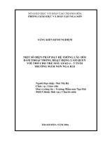 SKKN mầm non: MỘT SỐ BIỆN PHÁP ĐẶT HỆ THỐNG CÂU HỎI  ĐÀM THOẠI TRONG HOẠT ĐỘNG LÀM QUEN  VỚI THƠ CHO TRẺ MẪU GIÁO 4 – 5 TUỔI  TRƯỜNG MẦM NON NGA HẢI