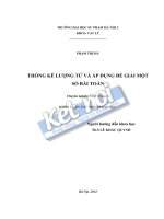 Thống kê lượng tử và áp dụng để giải một số bài toán
