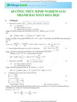 68 CONG THUC GIAI NHANH BAI TAP TRAC NGHIEM HOA HOC 