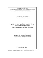 Quản lý thu thuế giá trị gia tăng đối với doanh nghiệp trên địa bàn tỉnh Thái Nguyên (LV thạc sĩ))