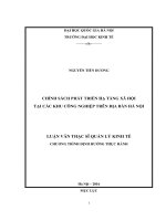 Chính sách phát triển hạ tầng xã hội tại các Khu công nghiệp trên địa bàn Hà Nội