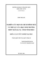 Nghiên cứu một số chỉ số hình thái và thể lực của học sinh trường THPT Ngô Gia Tự (LV tốt nghiệp)