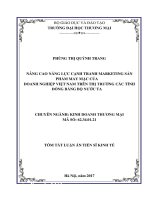 Nâng cao năng lực cạnh tranh marketing sản phẩm may mặc của doanh nghiệp Việt Nam trên thị trường các tỉnh Đồng bằng Bắc bộ nước ta