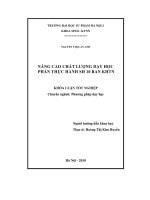 Nâng cao chất lượng dạy học phần thực hành SH 10 ban KHTN (LV tốt nghiệp)