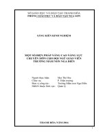 MỘT SỐ BIỆN PHÁP NÂNG CAO NĂNG LỰC  CHUYÊN MÔN CHO ĐỘI NGŨ GIÁO VIÊN TRƯỜNG MẦM NON NGA ĐIỀN