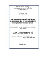 Kiểm toán gian lận trong kiểm toán báo cáo tài chính của các công ty phi tài chính niêm yết trên thị trường chứng khoán Việt Nam (LA tiến sĩ))