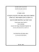 Sử dụng nguồn vốn ODA Nhật Bản trong lĩnh vực tiết kiệm năng lượng và bảo vệ môi trường tại Việt Nam