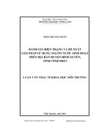 Đánh giá hiện trạng và đề xuất giải pháp sử dụng nguồn nước sinh hoạt trên địa bàn huyện Bình Xuyên tỉnh Vĩnh Phúc (LV thạc sĩ))