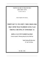 Thiết kế và tổ chức trò chơi cho học sinh trải nghiệm sáng tạo trong Chương IV Sinh học 11 (LV tốt nghiệp)