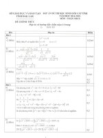 Đáp án HSG cấp tỉnh môn toán Tỉnh Đăk Lăk