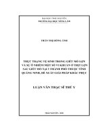 Thực trạng vệ sinh giết mổ lợn và sự ô nhiễm một số vi khuẩn ở thịt lợn sau giết mổ tại 3 thành phố thuộc tỉnh Quảng Ninh, đề xuất giải pháp khắc phục (LV thạc sĩ)
