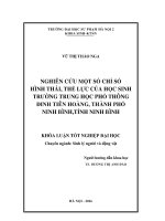 Nghiên cứu một số chỉ số hình thái, thể lực của học sinh trường trung học phổ thông Đinh Tiên Hoàng, thành phố Ninh Bình, tỉnh Ninh Bình (LV tốt nghiệp)