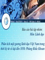 Bài tập nhóm   phân tích một gương lãnh đạo việt nam trong thời kỳ từ cổ đại đến 1858