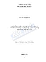 Quản lý hoạt động giáo dục đạo đức học sinh ở trường trung học cơ sở Vân Nội, Đông Anh, Hà Nội trong giai đoạn hiện nay