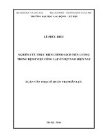 Nghiên cứu thực hiện chính sách tiền lương trong bệnh viện công lập ở Việt Nam hiện nay (LV thạc sĩ)