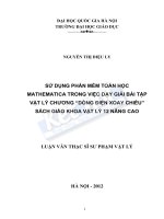 Sử dụng phần mềm toán học Mathematica trong việc giải bài tập vật lý chương dòng điện xoay chiều sách giáo khoa vật lý 12 nâng cao