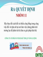 Bài tập nhóm 11   môn ra quyết định quản trị