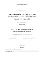 Hoàn thiện công tác kiểm toán báo cáo tài chính các ngân hàng thương mại có vốn nhà nước