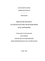 Nâng cao hiệu quả quản lý thu Thuế giá trị gia tăng đối với doanh nghiệp tại Cục Thuế Ninh Bình