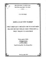 Thực hiện quy chế dân chủ ở cơ sở trên địa bàn huyện thuận châu   tỉnh sơn la   thực trạng và giải pháp