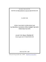 Nâng cao chất lượng đào tạo tại trường Cao đẳng công nghiệp Việt Đức, tỉnh Thái Nguyên (LV thạc sĩ))