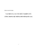 Vai Trò Của Các Tổ Chức Nghiên Cứu Công Trong Hệ Thống Đổi Mới Quốc Gia