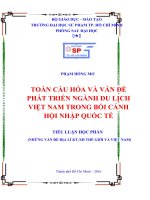 Toàn cầu hóa và vấn đề phát triển ngành du lịch của Việt Nam trong bối cảnh hội nhập quốc tế
