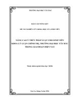 nâng cao ý thức pháp luật cho sinh viên trường ĐH Tây Bắc trong giai đoạn hiện nay