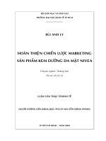 Hoàn thiện chiến lược marketing sản phẩm kem dưỡng da mặt Nivea