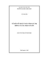 Về một số thuật toán tính giá trị riêng của ma trận cỡ lớn (LV thạc sĩ))