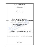 Quản trị rủi ro tín dụng theo Basel II tại Ngân hàng Nông nghiệp và Phát triển nông thôn Việt Nam