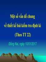 Một số vấn đề chung về thiết kế bài kiểm tra định kì (theo TT 22) 