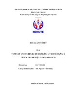 Tóm tắt các chiến lược đế quốc mỹ đã sử dụng ở chiến tranh việt nam (1954 - 1975)