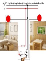 Sơ đồ lắp đặt mạch điện 1 công tắc 3 cực điều khiển 2 đèn CN9