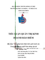 Tiểu luận quản trị kinh doanh bảo hiểm  giải pháp hoàn thiện tính cạnh tranh của trung tâm đào tạo nghề giao thông vận tải quảng nam
