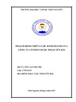 KHẢO SÁT HOẠCH ĐỊNH CHIẾN LƯỢC KINH DOANH CỦA CÔNG TY CỔ PHẦN DƯỢC PHẨM YÊN BÁI