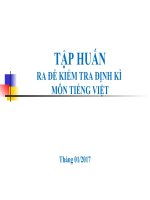 TẬP HUẤN RA đề KIỂM TRA ĐỊNH kì môn TIẾNG VIỆT 