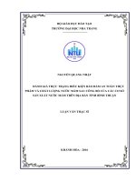 Đánh giá thực trạng điều kiện bảo đảm an toàn thực phẩm và chất lượng nước mắm sau công bố của các cơ sở sản xuất nước mắm trên địa bàn tỉnh bình thuận 